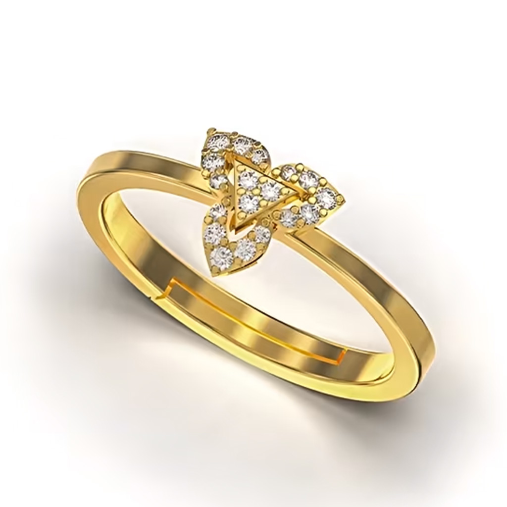 Gold Plated Refined Beauty Adjustable Silver Ring